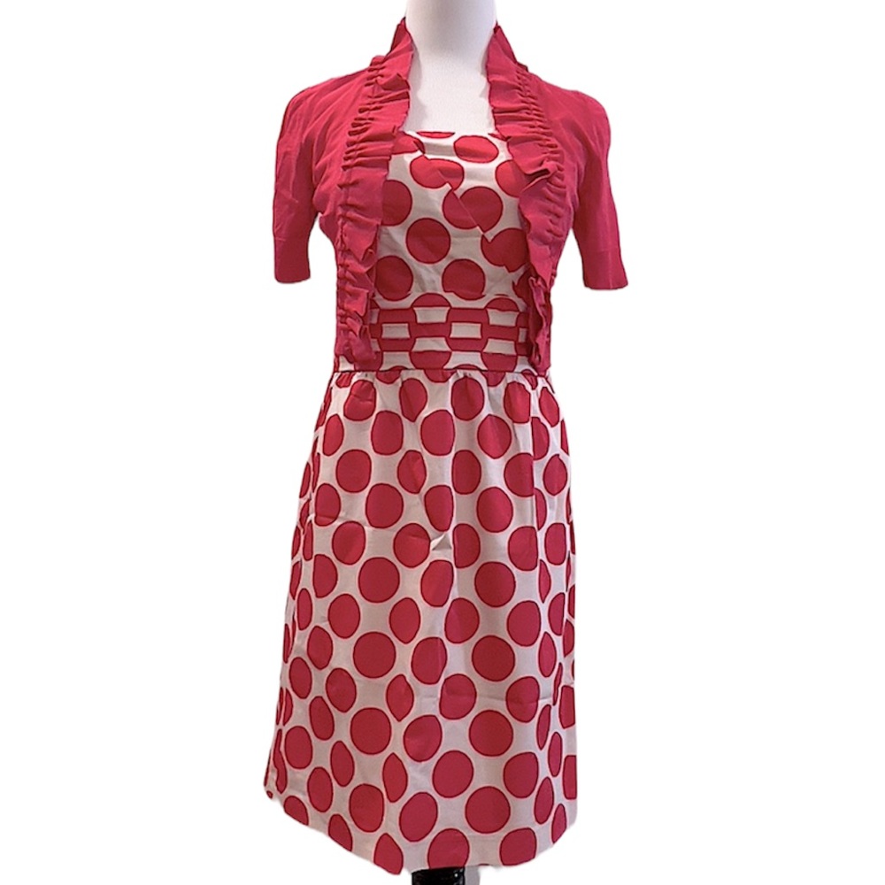 SET: The Limited polka dot strapless dress with coordinating ruffle shrug